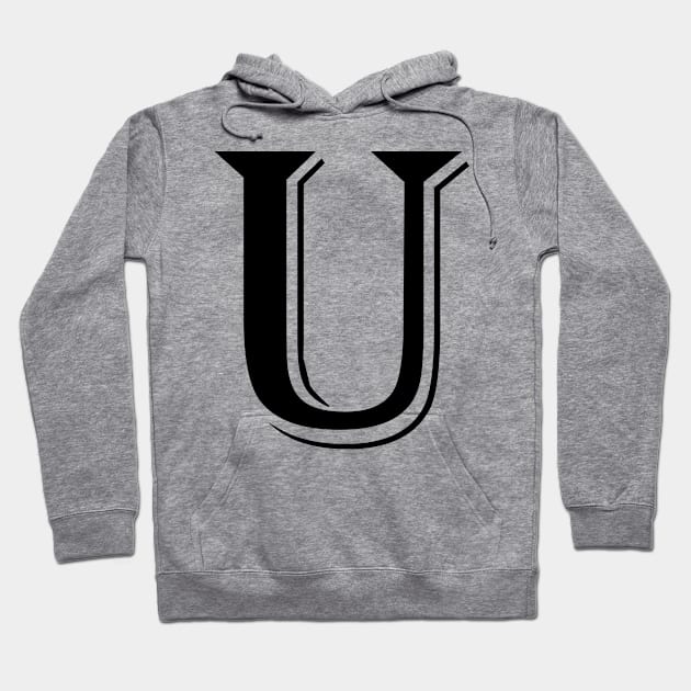 Black letter U in vintage style Hoodie by Classical